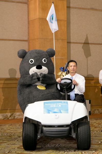 世大運吉祥物熊讚示範揚昇集團提供2017臺北世大運贊助項目。世大運提供