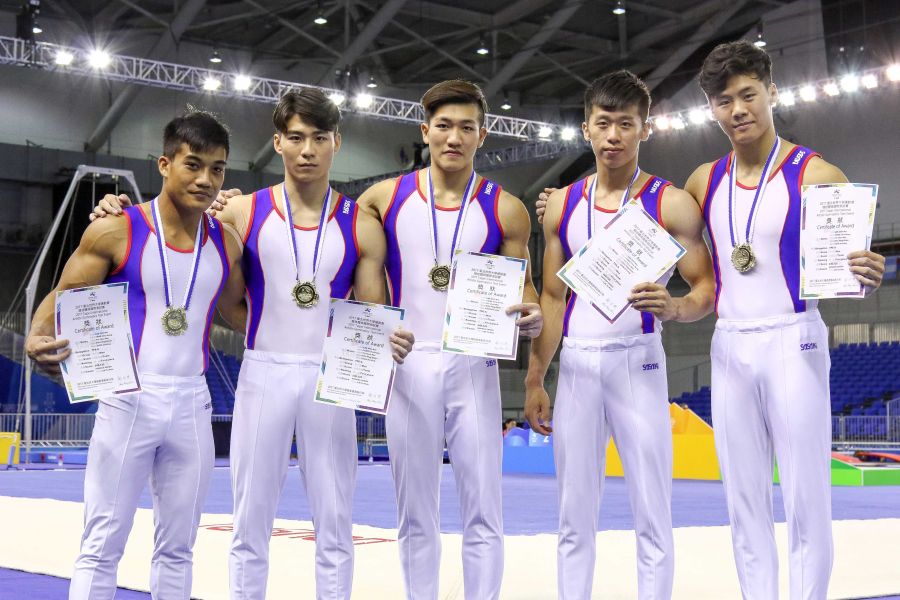 世大運競技體操測試賽，中華臺北在團體決賽收下金牌。圖/大會提供