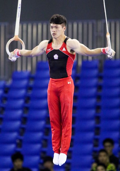 世大運競技體操測試賽，地主好手陳智郁，留下吊環個人單項決賽金牌。圖/大會提供