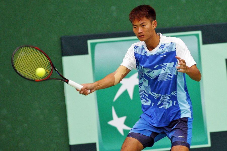 中華隊尤承宇第一點三盤惜敗。中華民國網球協會提供