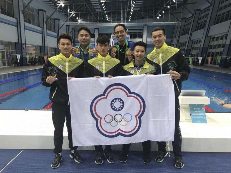 中華四泳士奪金破大會紀錄。中華民國游泳協會提供