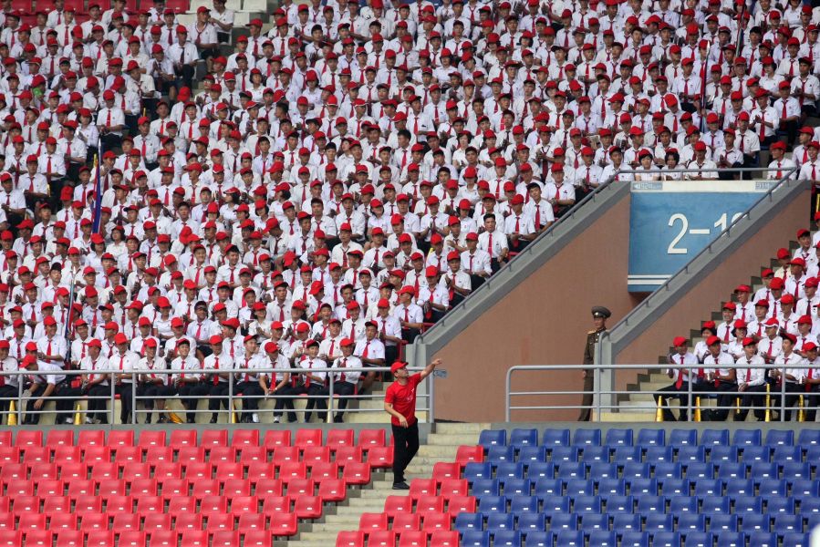 北韓動員大批球迷進場。中華民國足球協會提供