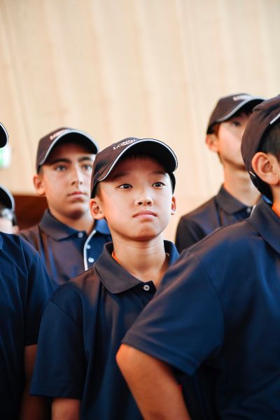 台灣選手鄭騏皓於「浪琴表2017發掘未來網球之星」錦標賽等待抽籤分組。浪琴提供