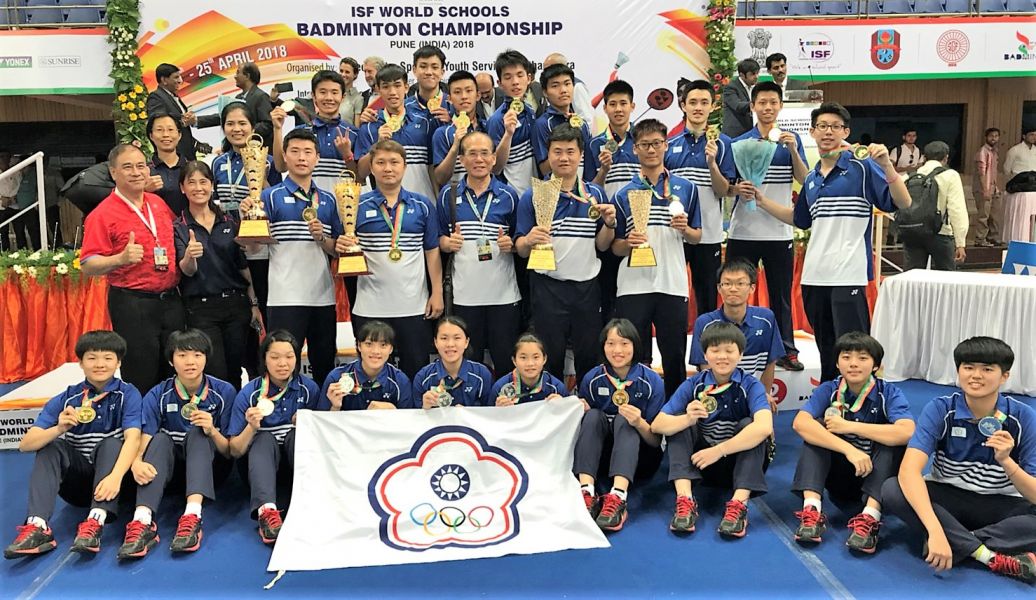 台灣青少年羽隊在世界中學生羽球錦標賽共獲3金1銀／台灣羽隊教練團提供