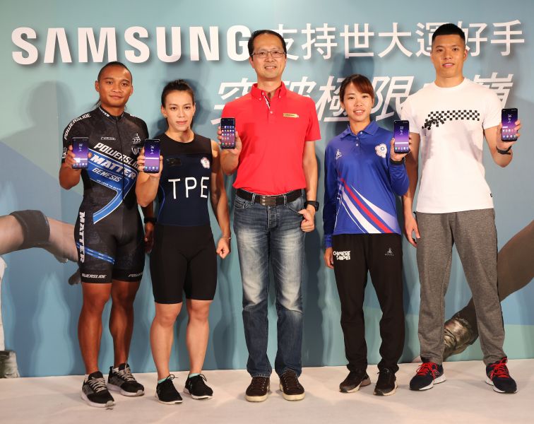 台灣三星提供眾多科技產品幫助選手投入訓練。圖/李天助攝