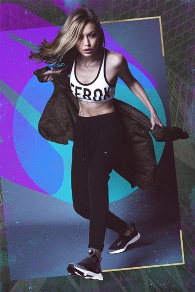 國際超模Gigi Hadid演繹全新ReeboK Pump Supreme Ultraknit。Reebok提供