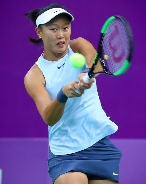 網球精靈張凱貞打出韌性。WTA臺灣公開賽大會提供
