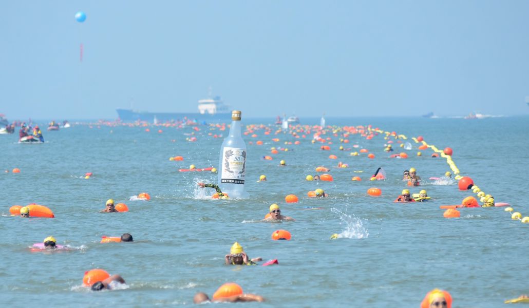 搶灘料羅灣長泳活動計有3150人湧入，讓料羅灣再次掀起夏日海泳熱潮。(主辦單位提供)