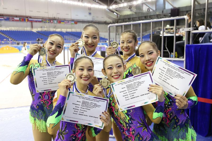 日本東京女子體育大學1隊在測試賽大豐收，期待接下來的世大運正式比賽。台北世大運組委會提供