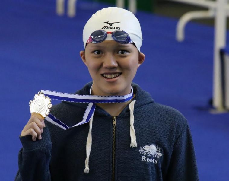 曾婕娟在女子200公尺自由式游出2分08秒64奪下本次比賽個人首金。圖/大會提供