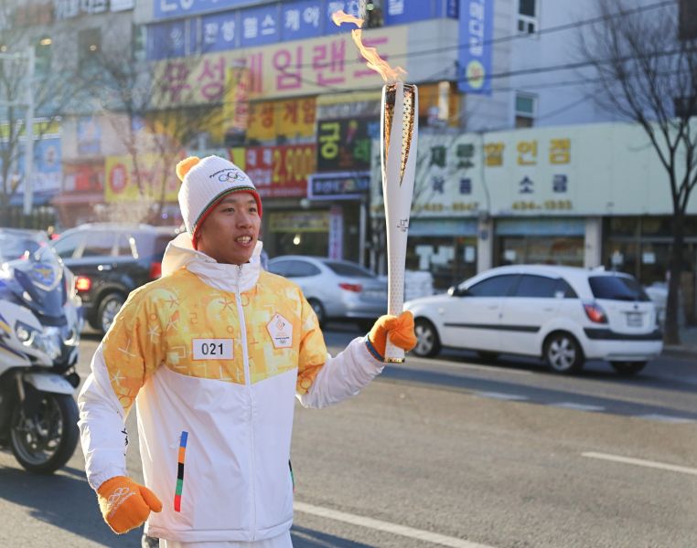 「翻滾男孩」李智凱以火炬手的身分參加平昌冬奧。圖/公關提供