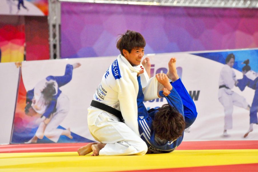 林筑筠擊敗韓國選手拿下女子48公斤級冠軍。圖/大會提供