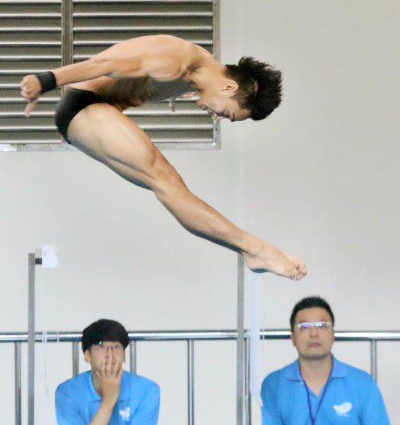 馬來西亞跳水選手MUHAMMAD_SYAFIQ_PUTEH在世大運測試賽摘下一米跳水銅牌。圖/大會提供