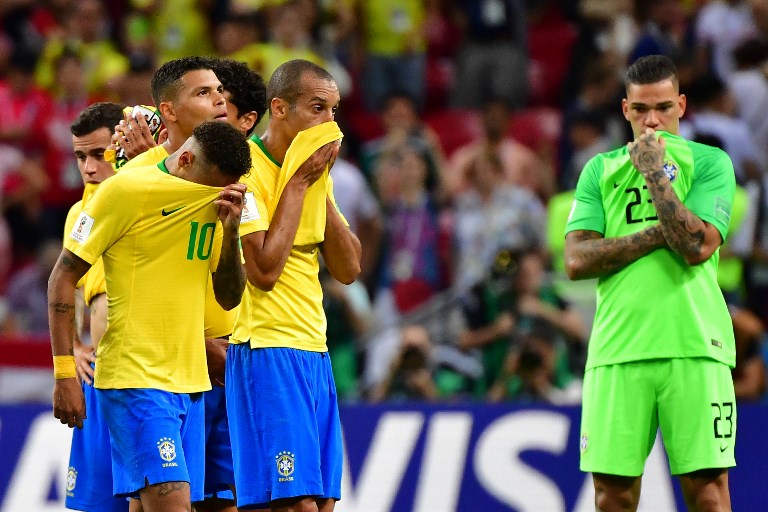 五星巴西1-2輸給比利時，南美球隊無緣晉級４強。法新社