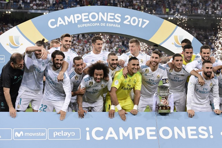 皇馬奪下隊史第10個西班牙超級杯冠軍。法新社