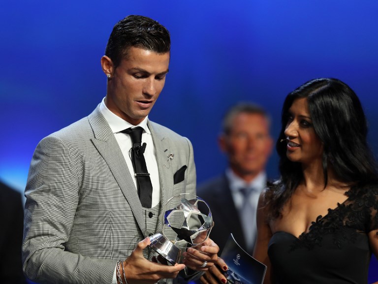 C羅第３次當選歐足聯的年度最佳球員。法新社
