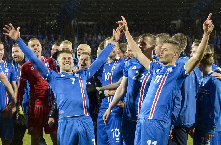 33.4萬人的冰島首次晉級世界盃正賽。法新社