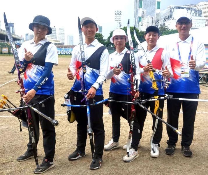 中華女子反曲弓隊勇奪亞洲杯射箭賽第二站團體、個人雙料冠軍。射箭協會／提供。