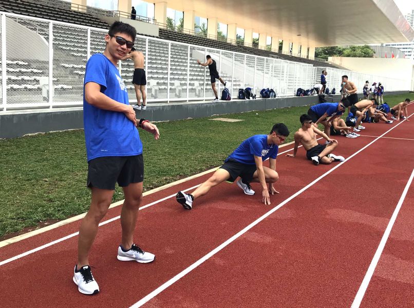 備戰亞運測試賽，中華田徑隊展開賽前練習。田徑協會／提供。