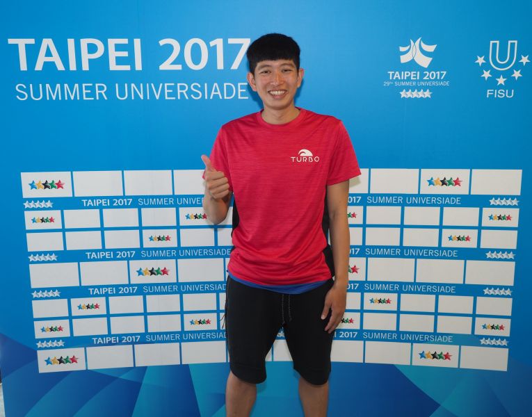 葉俞辰為中華隊在對印尼之戰攻進兩球。2017臺北世大運組委會提供。