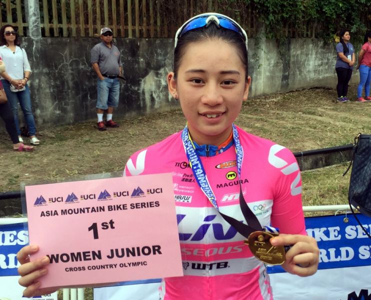 葉羽霜奪得亞洲登山車巡迴賽越野賽青女組金牌。Liv宜蘭女子隊／提供。