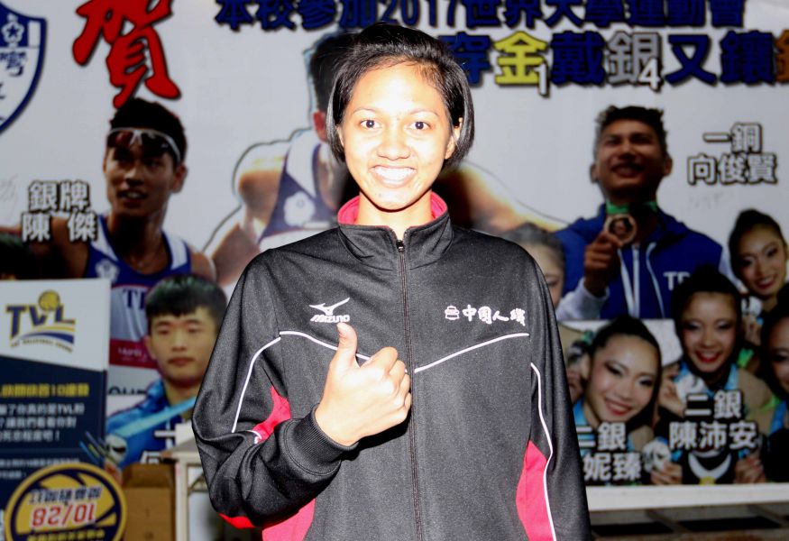 劉美菁很珍惜可以打企業排球聯賽的機會。林嘉欣／攝影。