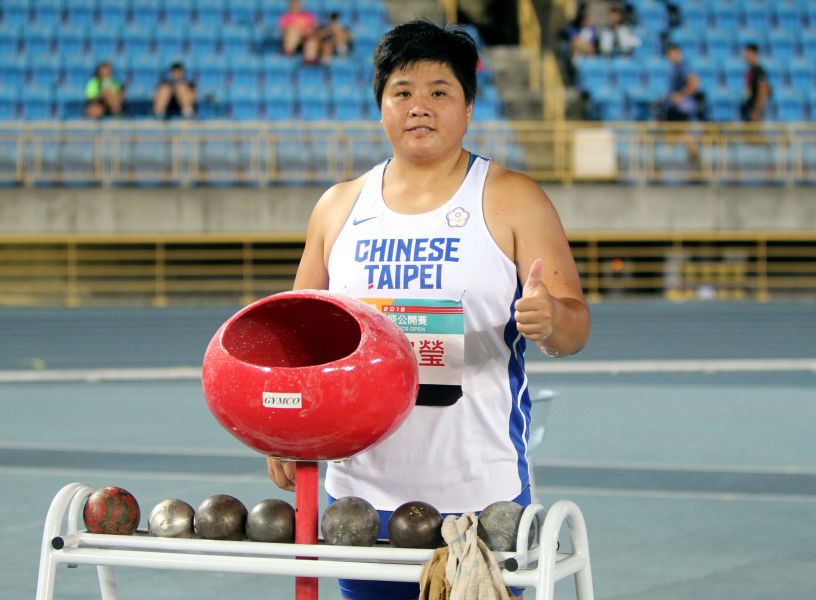 林家瑩在女子鉛球再達標亞運。林嘉欣／攝影。