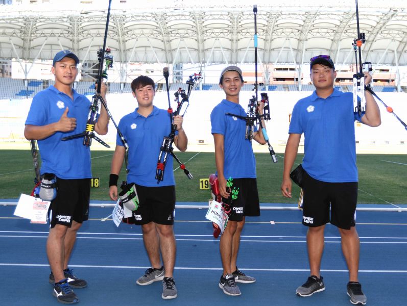 中華男子複合弓隊。中華民國射箭協會／提供。