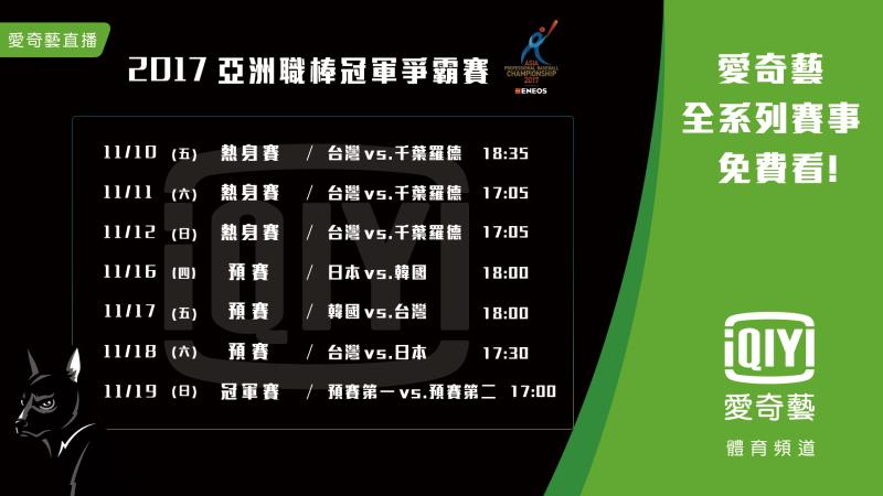 愛奇藝台灣站此次轉播亞冠賽，七場賽事皆可免費收看。圖/愛奇藝提供