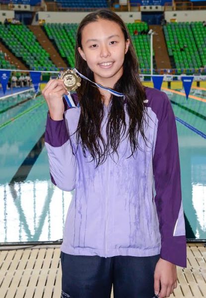 16歲的蔡文妮在女子100公尺仰式以1分07秒47摘金。圖/大會提供