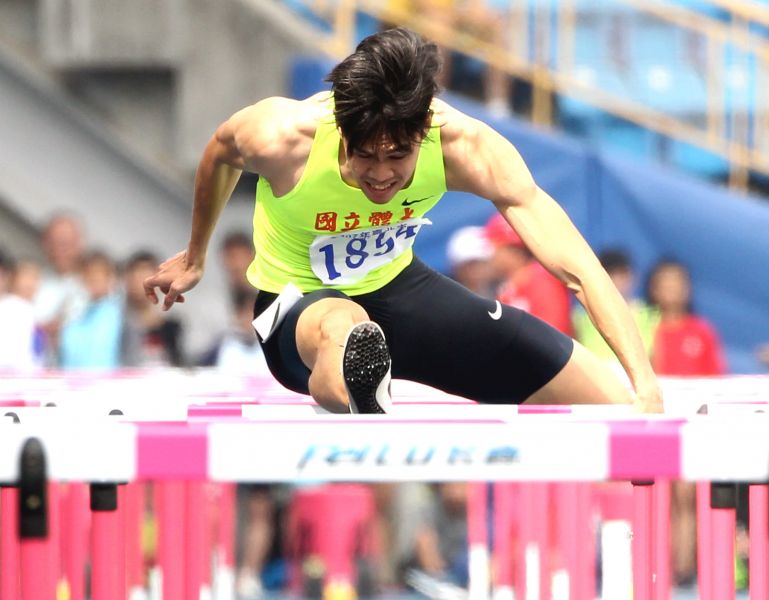 公開男組110公尺跨欄冠軍國立體大陳奎儒。林嘉欣／攝影。