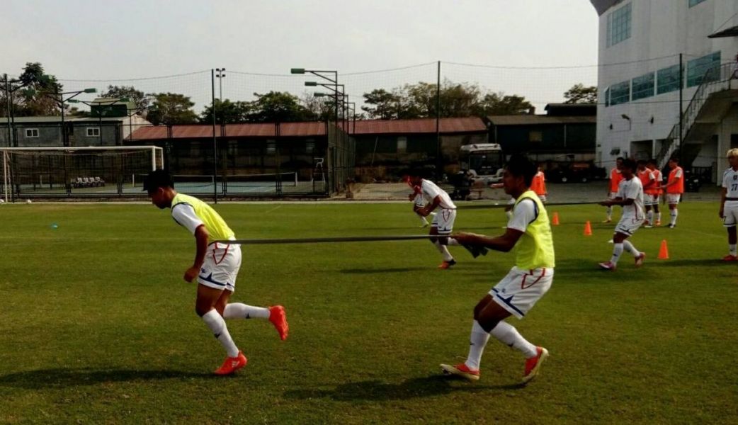 台灣男足正積極在越南操練。中華民國足球協會提供