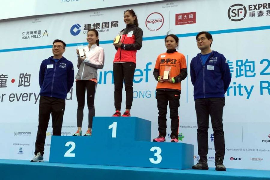 張芷瑄在香港聯合國慈善路跑賽拿下女子十公里組總一。張芷瑄／提供。