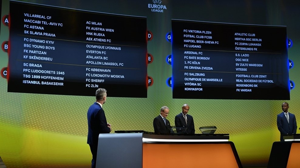 2017-18賽季歐聯盃小組賽抽籤結果出燼。（摘自歐足聯官網）
