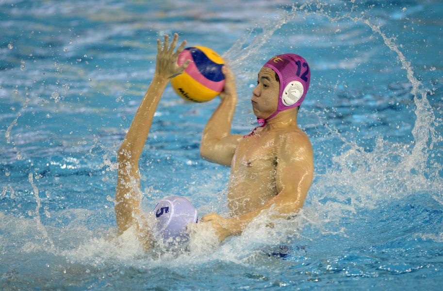 中華水球隊在世大運測試賽首戰馬來西亞，輸在正式賽經驗較少。2017臺北世大運組委會提供