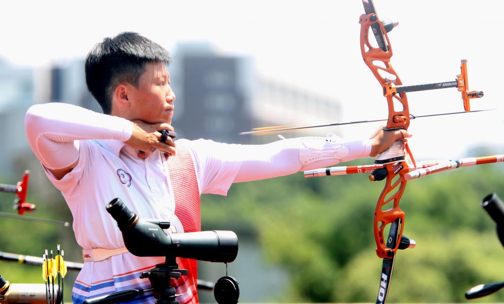 中華隊雷千瑩在女子反曲弓個人賽排名第一。林嘉欣／攝影。