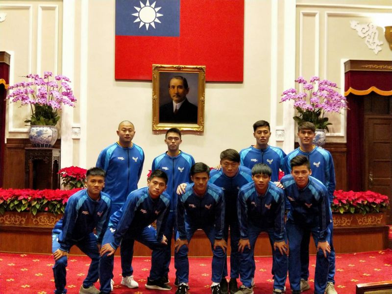 中華男足受總統府邀請。中華民國足球協會提供
