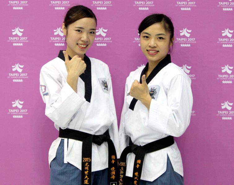 陳湘婷(左)、陳以瑄姐妹把台北世大運當作自我挑戰。林嘉欣／攝影。