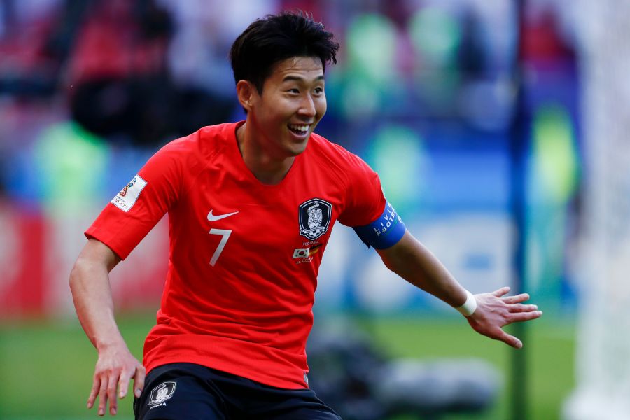 孫興慜在世界盃對德國時進球，為韓國贏得勝利。法新社資料照