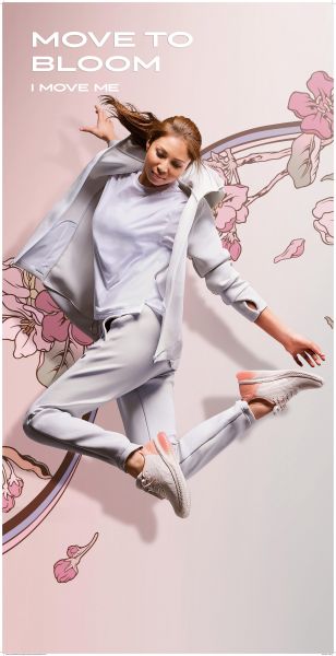 呼應櫻花系列跑鞋，同時推出相應的女性穿搭服飾打造整體感。圖/ASICS提供