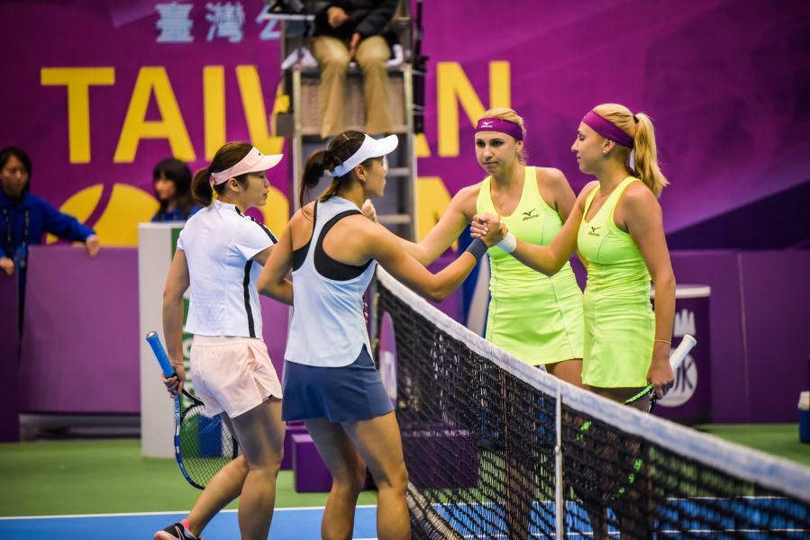 烏克蘭雙胞胎姊妹於8強止步。WTA臺灣公開賽大會提供