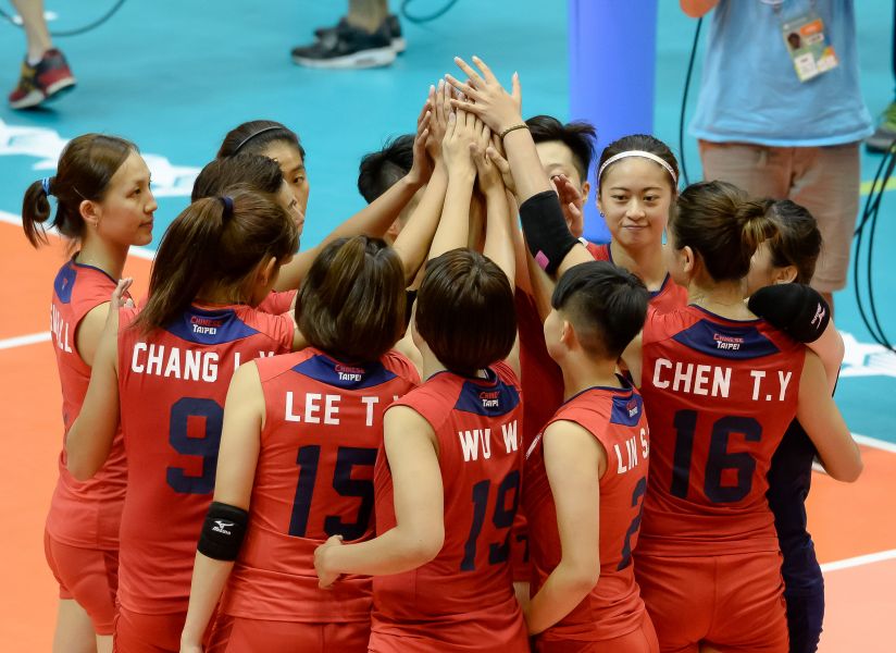 中華女排隊士氣高昂。世大運組委會／提供。
