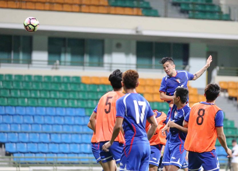 中華男足在新加坡全力備戰。中華民國足球協會提供