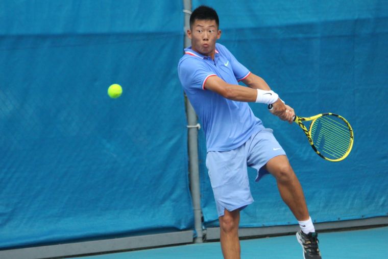 頭號種子曾俊欣晉級男單第二輪賽事。中華民國網球協會提供