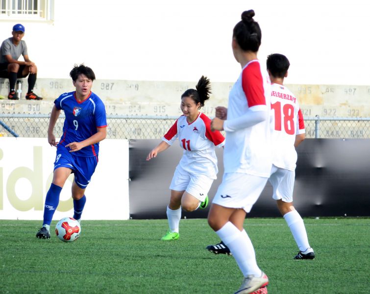 中華隊踢進4球的李綉琴。中華民國足球協會提供