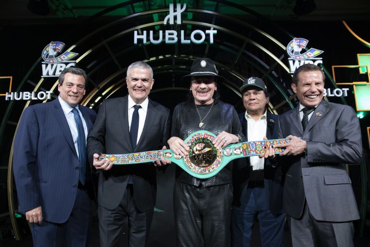宇舶全球執行長Ricardo Guadalupe 和 WBC 主席Mauricio Sulaiman 與拳擊冠軍們共襄盛舉冠軍之夜募款晚宴。