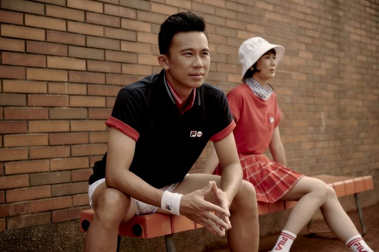 FILA力邀網球國手兄妹檔陳迪、陳宜  攜手展演網球經典風範。官方提供