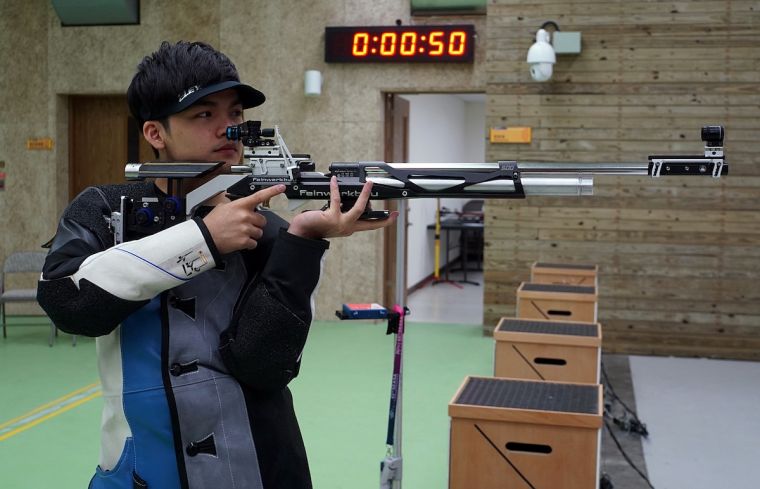 東南亞射擊錦標賽男子10公尺空氣步槍金牌得主陳俊安。主辦單位提供