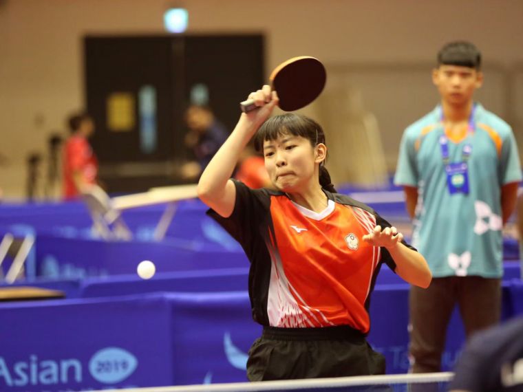林姿妤參加2019於臺中市舉辦-亞洲身障桌球錦標賽-力克中國隊勇奪雙打金牌。台中市運動局長提供