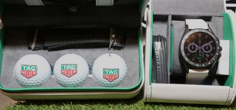 泰格豪雅高爾夫智能錶特製收藏包裝盒。TPGA提供.／鍾豐榮攝